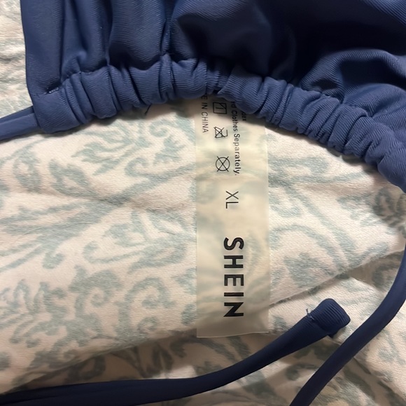 Worn only a couple of times. Shein Navy blue strappy bikini top - Picture 2 of 2